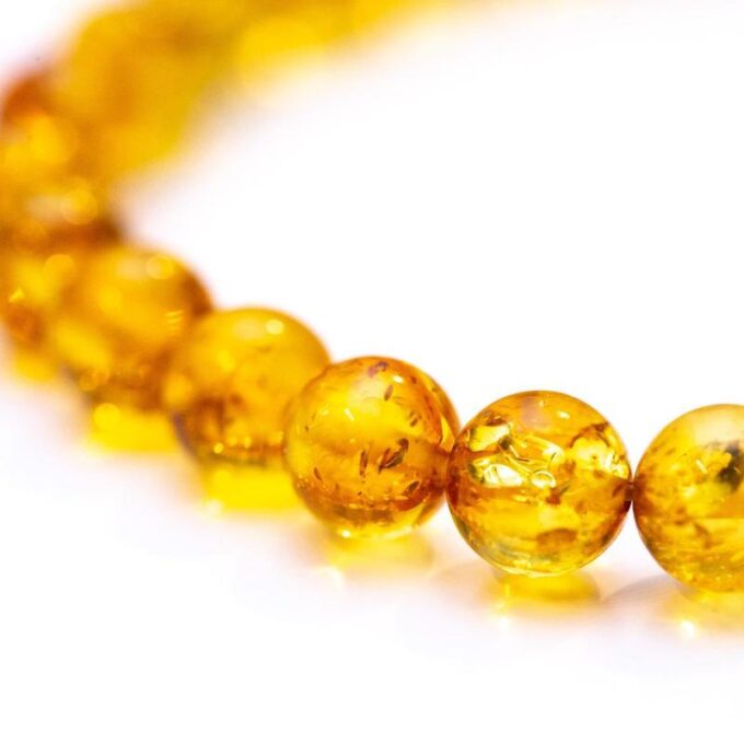 pulsera de cuentas de ámbar amarillo