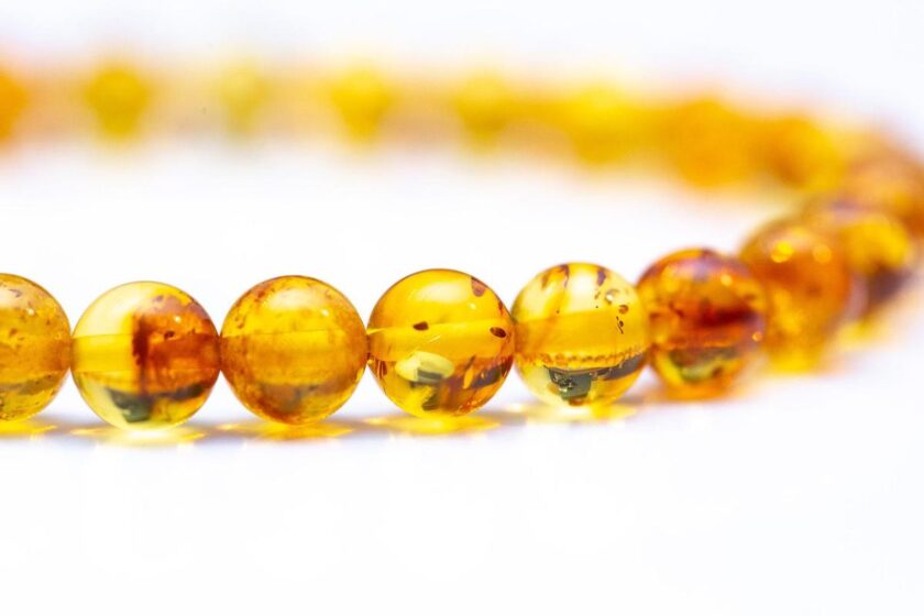 honey color amber beads