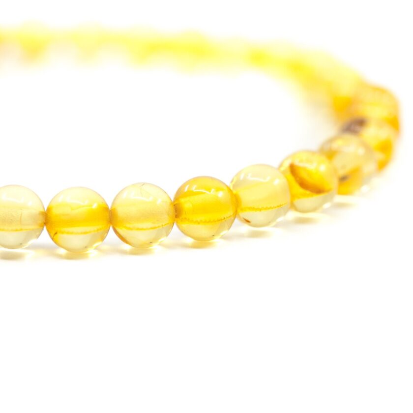 yellow amber beaded bracelet