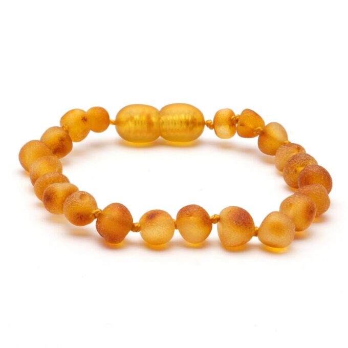 Pulsera de ámbar amarillo crudo para bebés