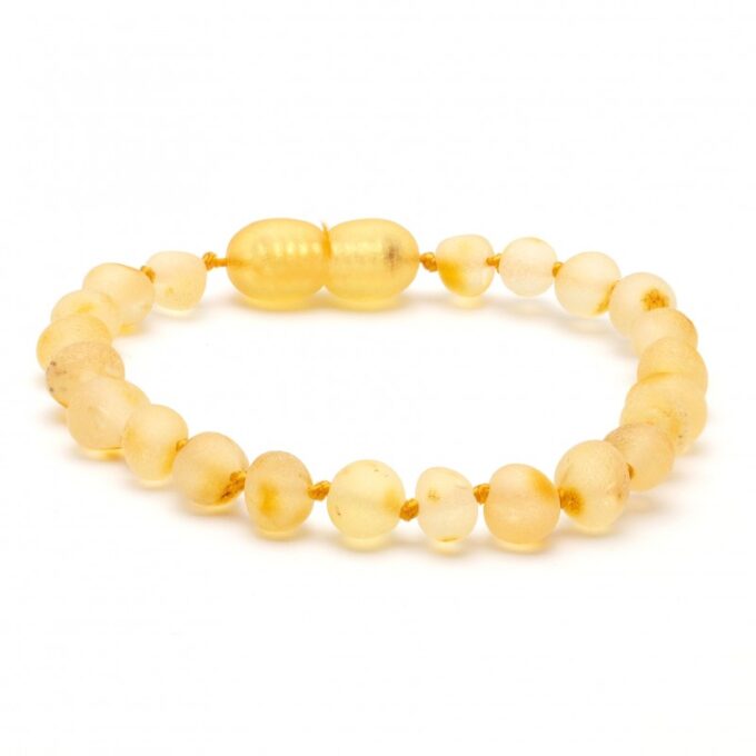 Pulsera de ámbar amarillo crudo para bebés