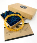 pulsera de ámbar crudo color miel