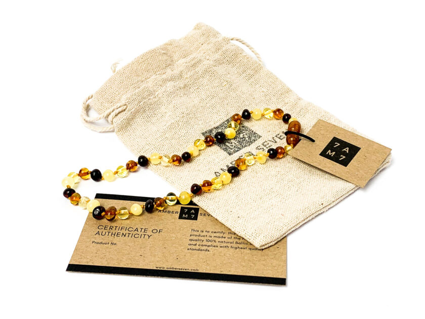 multi color amber baby necklace