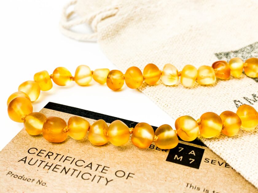 raw honey amber teething necklace