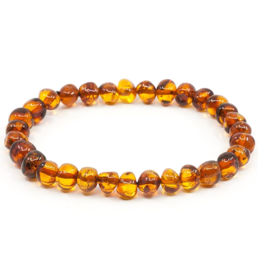 polished cognac amber bracelet