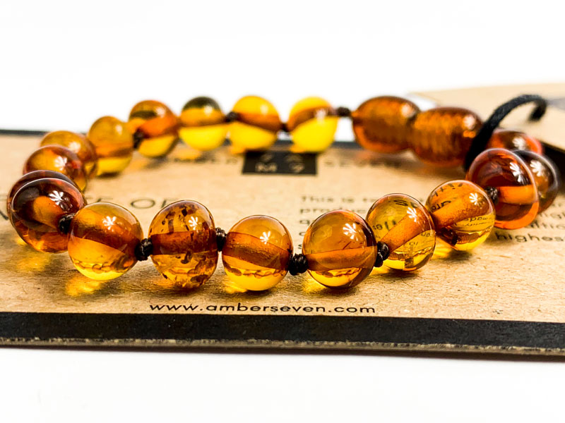 cognac amber bracelet for children