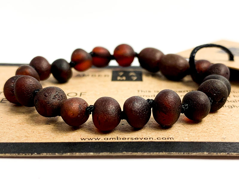 raw black amber children bracelet