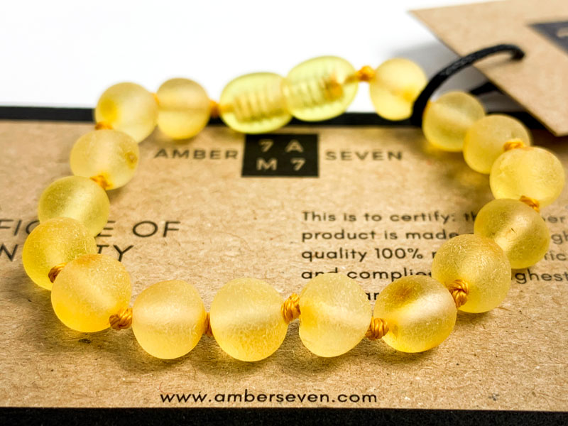 raw lemon amber children bracelet