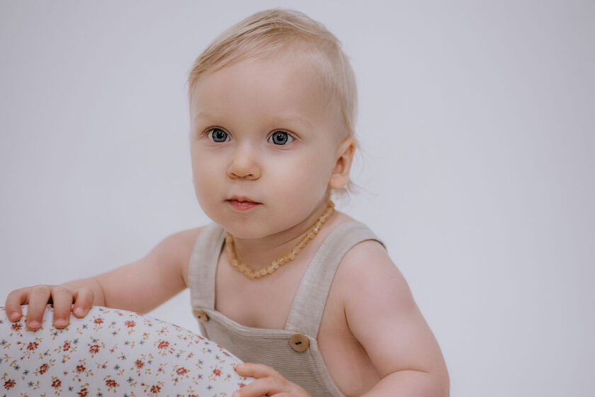 milky amber baby necklace and bracelet