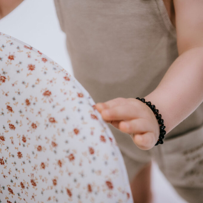 black amber teething bracelet