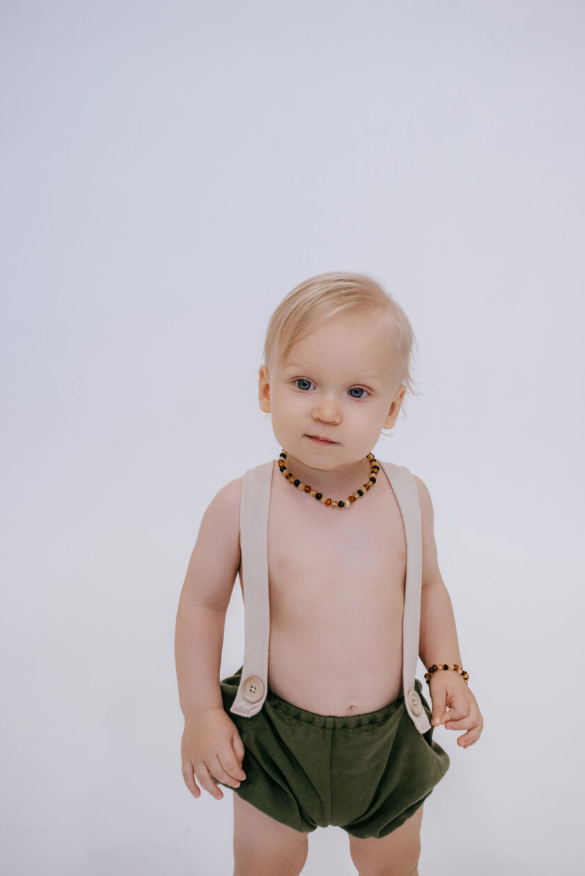 multi color amber teething necklace