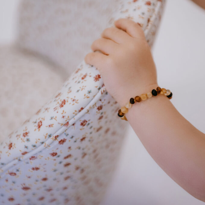 raw amber colorful teething bracelet