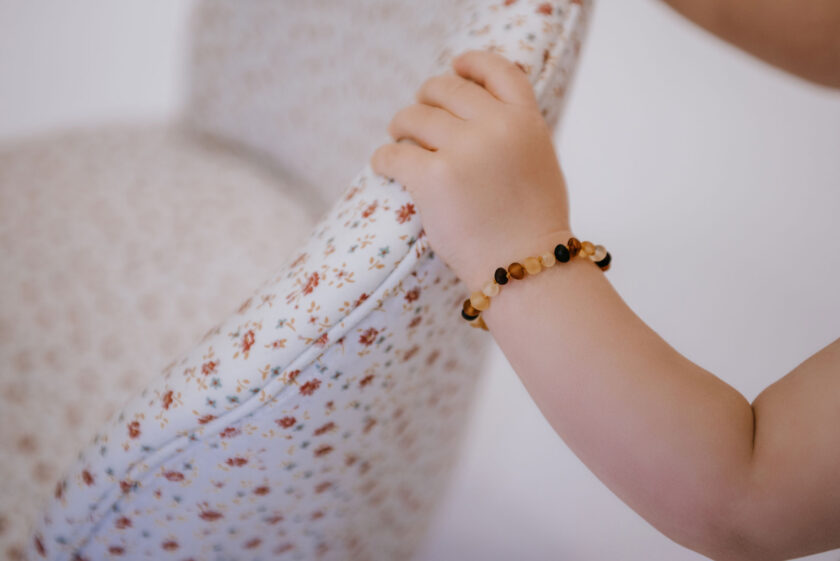 raw amber colorful teething bracelet