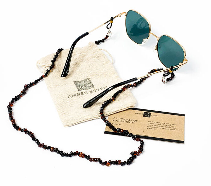 black beaded sunglasses chain