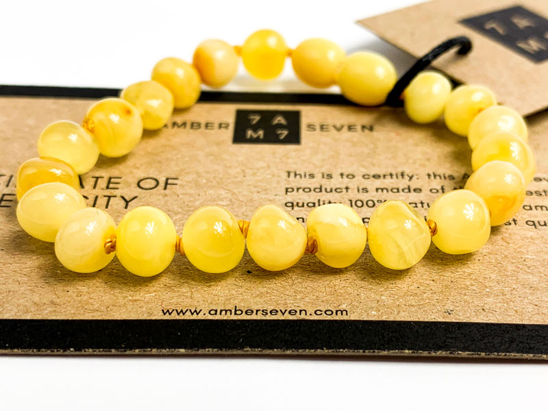 white amber bracelet for children