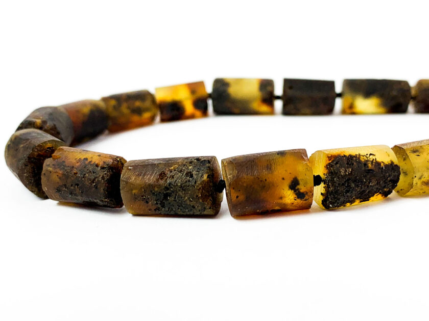 Raw Amber Tube Healing Necklace