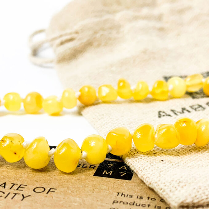 white baltic amber choker