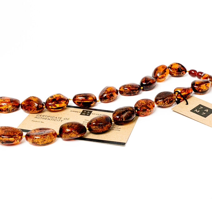 luxury cognac amber necklace