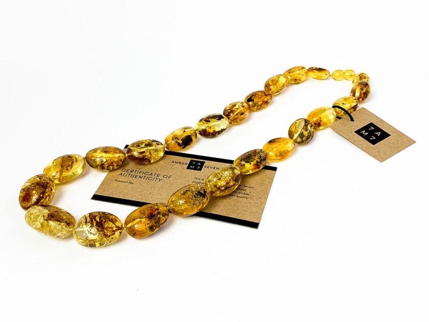 massive yellow amber necklace