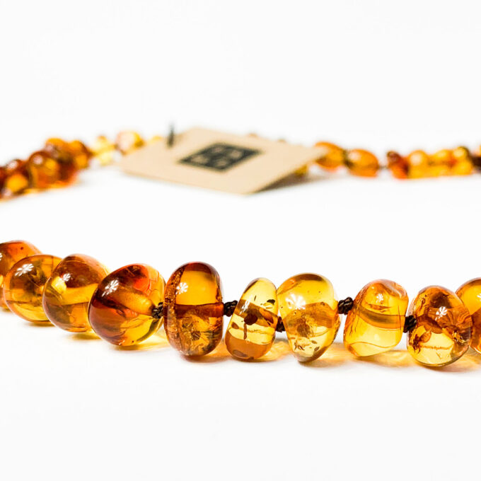 brown amber crystal necklace