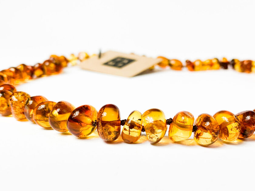 brown amber crystal necklace