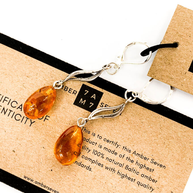 handmade brown crystal earrings