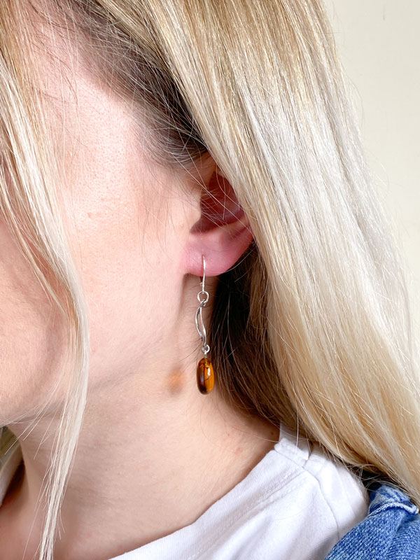 brown resin earrings