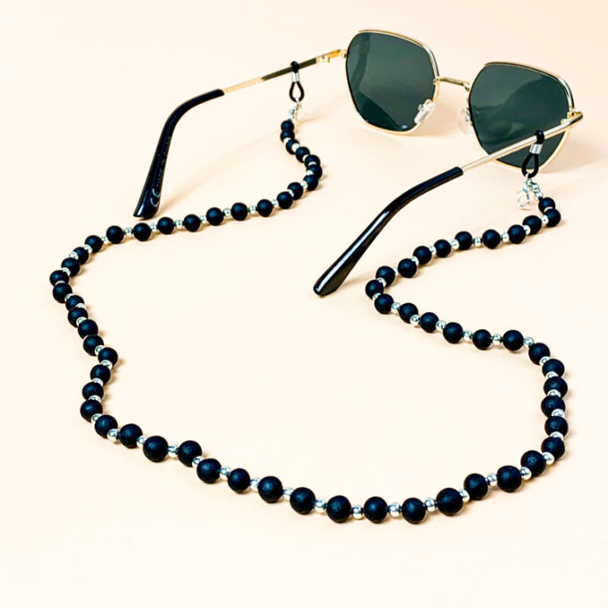 raw black amber glasses chain