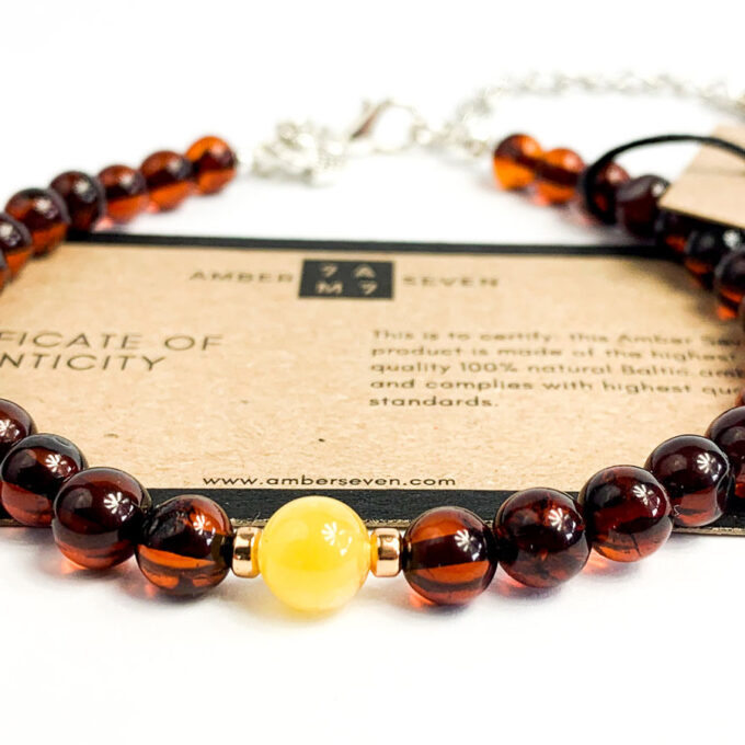 black amber anklet