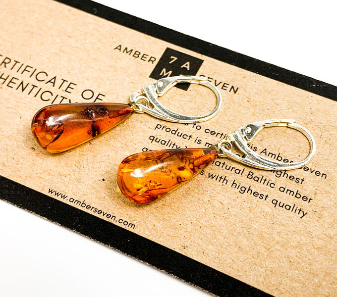 dangle amber earrings