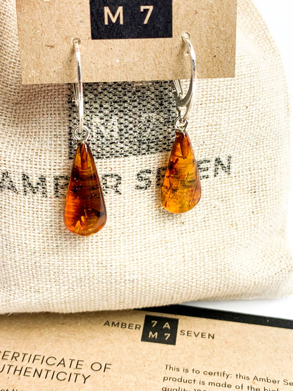 hanging baltic amber earrings