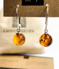 baltic amber sphere earrings