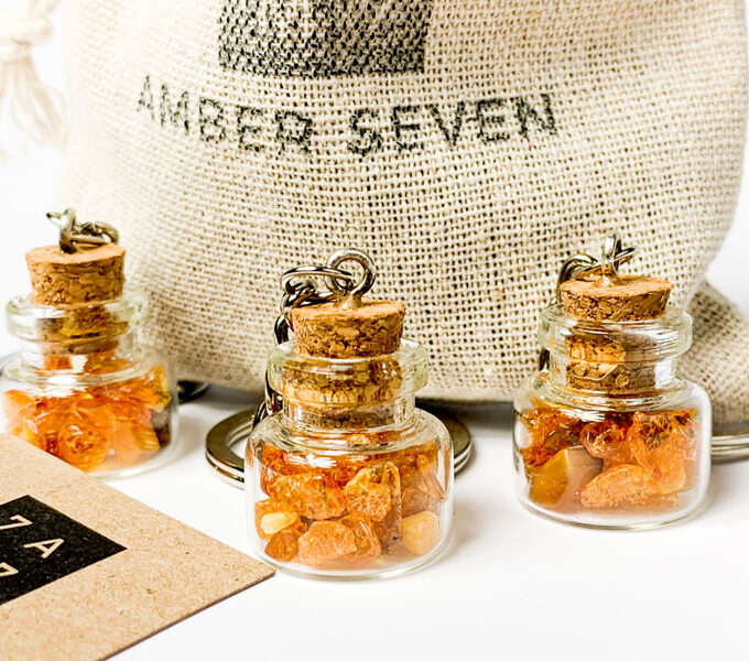 baltic amber jar keychain