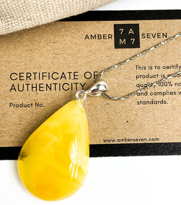 butterscotch amber teardrop pendant