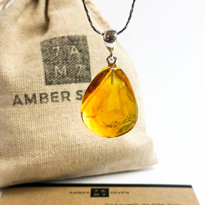 baltic amber large teardrop pendant brown