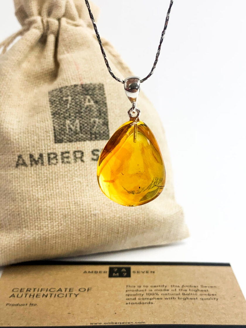 baltic amber large teardrop pendant brown