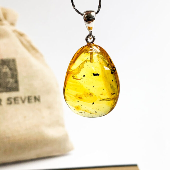 honey baltic amber teardrop pendant with sterling silver