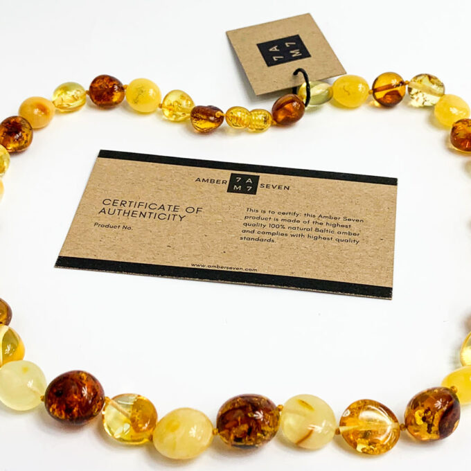 various color baltic amber necklace