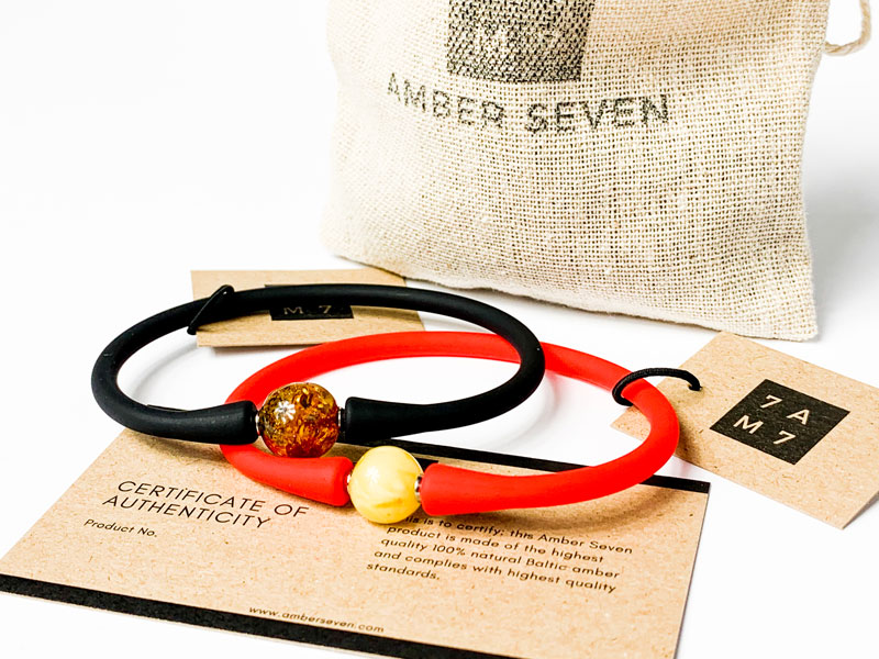 amber sphere silicone bracelets