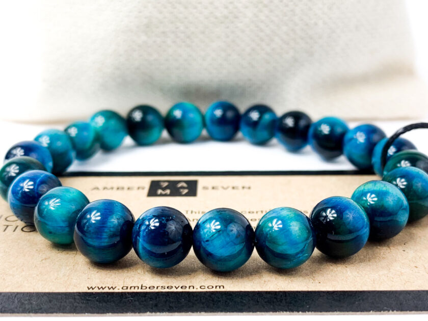 pulsera de ojo de tigre azul