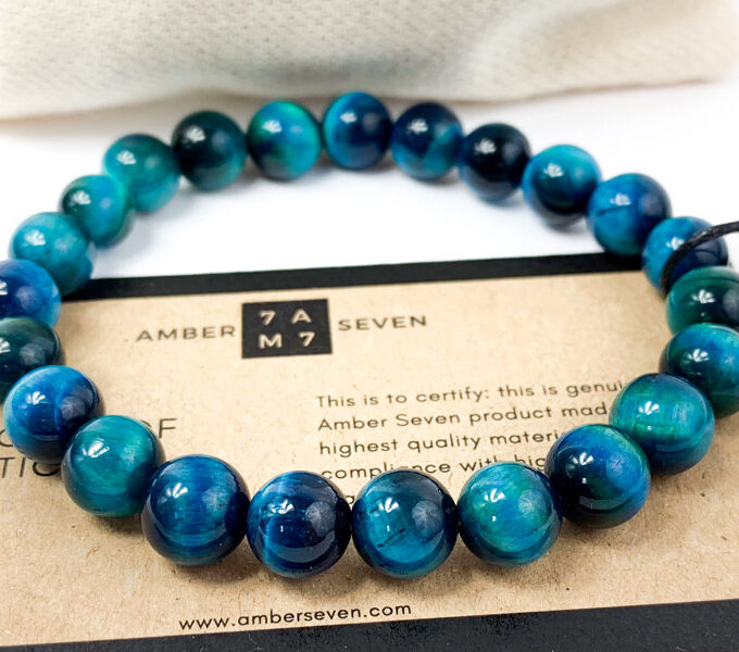 blue tiger eye crystal bracelet