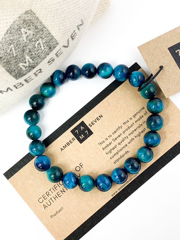 blue tiger eye gemstone bracelet