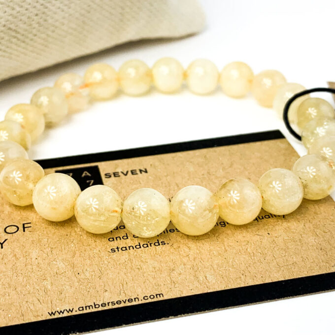 citrine crystal beaded bracelet