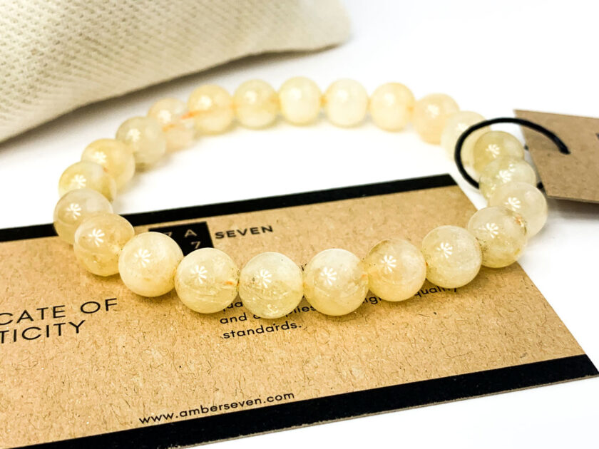 citrine crystal beaded bracelet