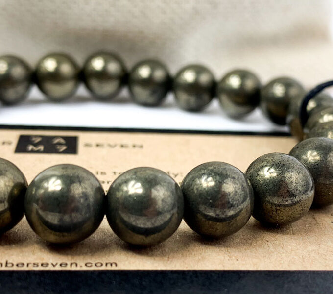 pyrite crystal stretchy bracelet