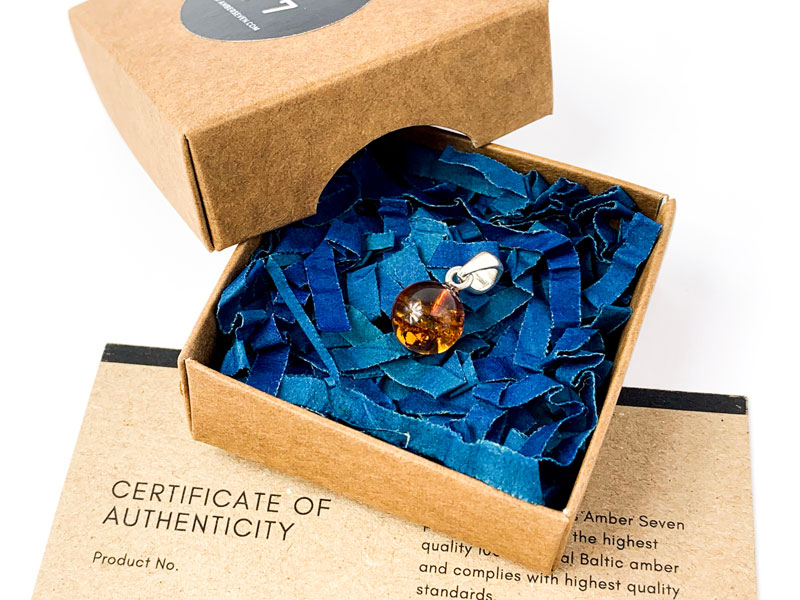 minimalist amber pendant gift box