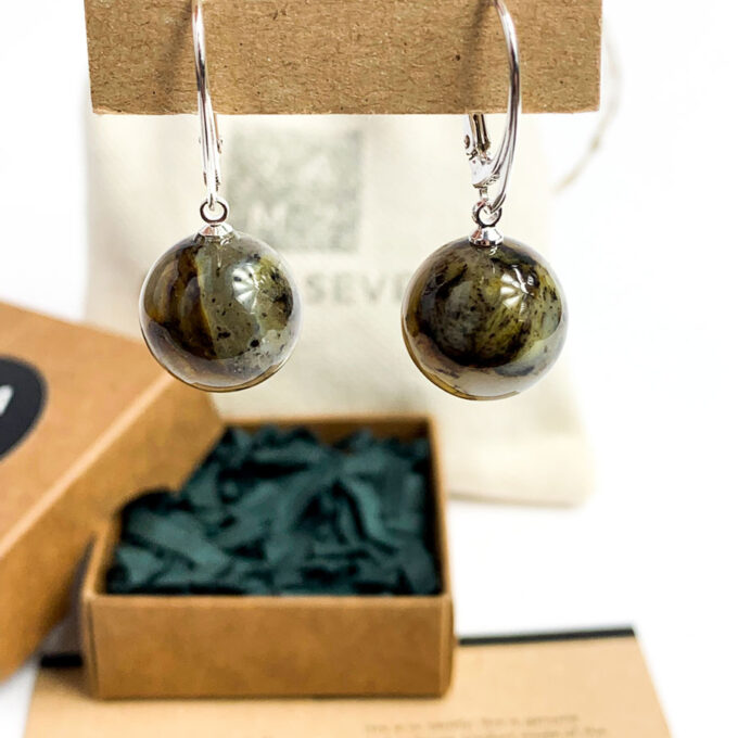 pendientes de cristal verde