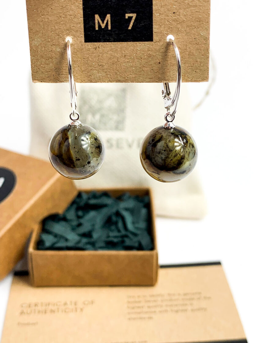 pendientes de cristal verde