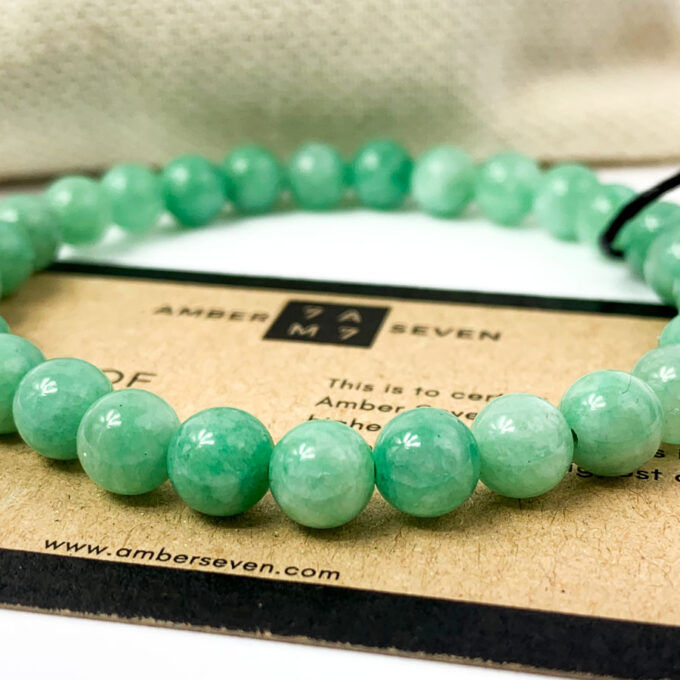 pulsera de piedra de jade verde