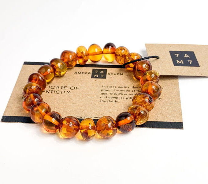 large cognac amber bracelet